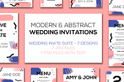 Modern Abstract Wedding Invite Suite