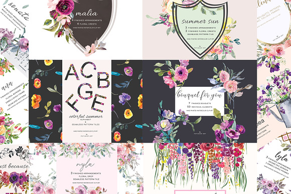 Watercolor Floral Graphic Bundle in Illustrations - product preview 7