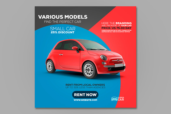 Instagram Posts Car Template in Instagram Templates - product preview 6