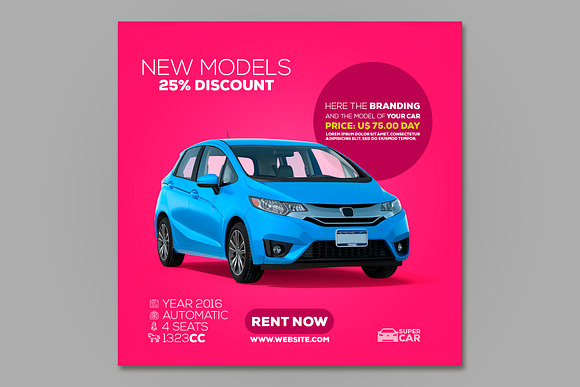 Instagram Posts Car Template in Instagram Templates - product preview 9