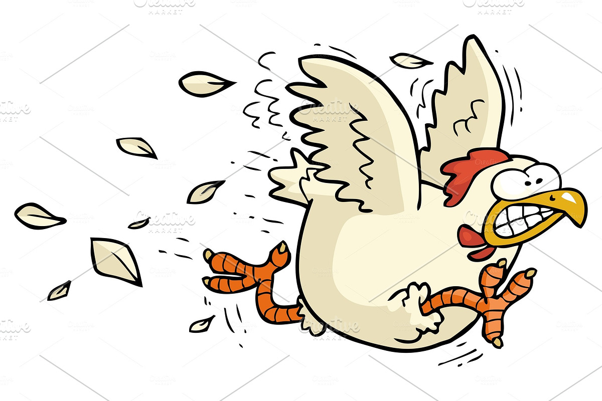 Cartoon running chicken in Illustrations - product preview 8