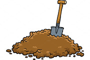 Shovel in a pile of earth