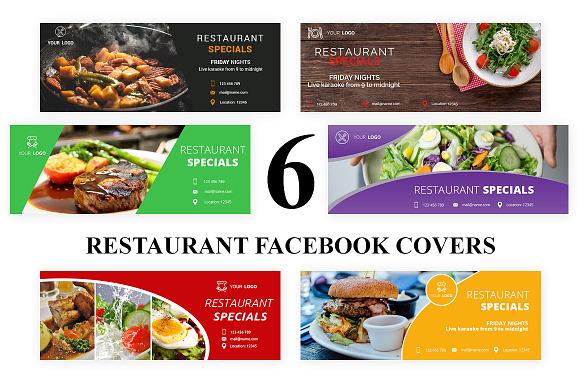18 Restaurant Facebook Covers in Facebook Templates - product preview 3