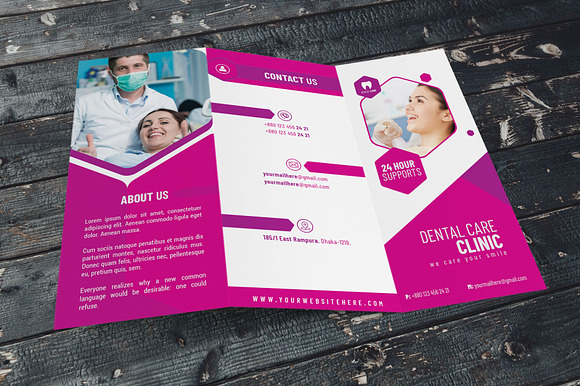 Dental Care Clinic Tri-Fold in Brochure Templates - product preview 1
