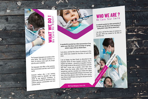 Dental Care Clinic Tri-Fold in Brochure Templates - product preview 2