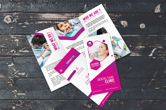 Dental Care Clinic Tri-Fold in Brochure Templates - product preview 3