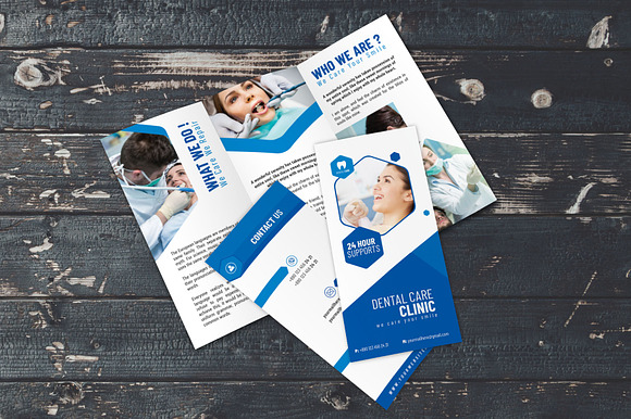 Dental Care Clinic Tri-Fold in Brochure Templates - product preview 4