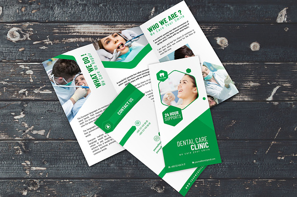 Dental Care Clinic Tri-Fold in Brochure Templates - product preview 5