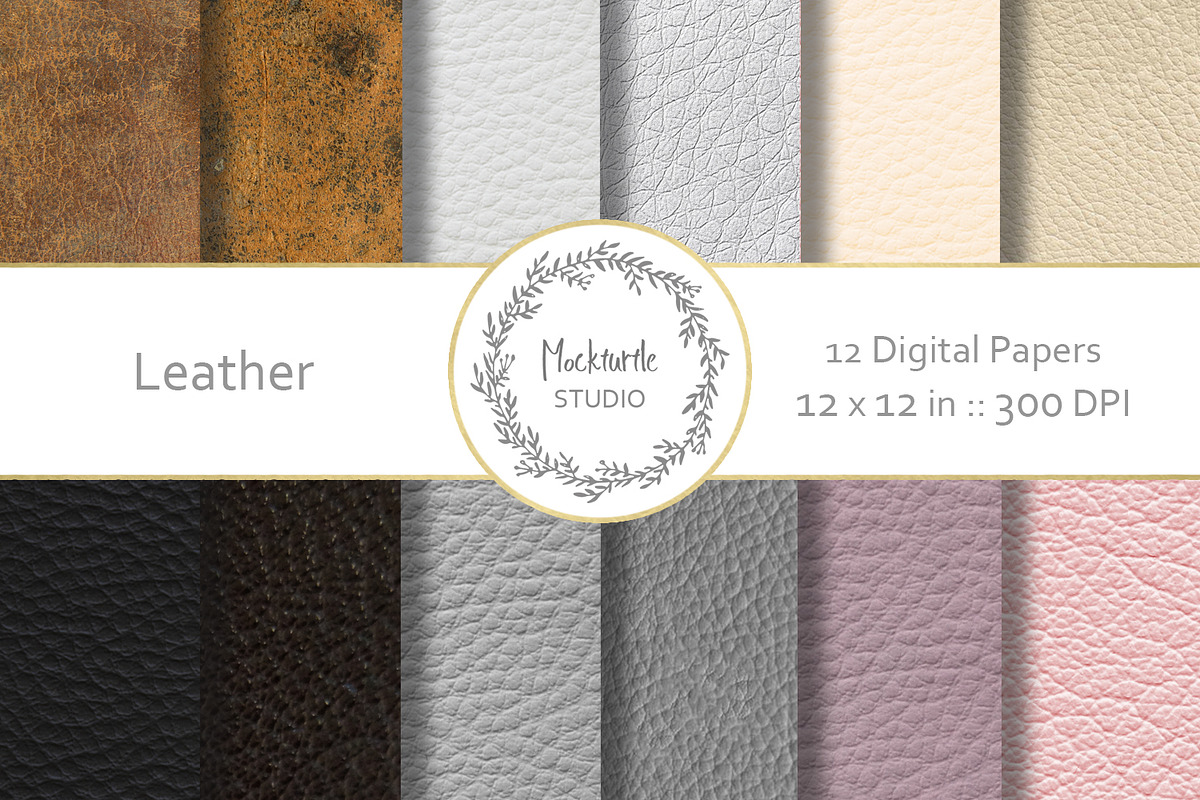 Leather Digital Paper in Textures - product preview 8