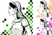 Fashion illustration, 5 colors