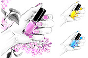 Fashion illustration, nail polish