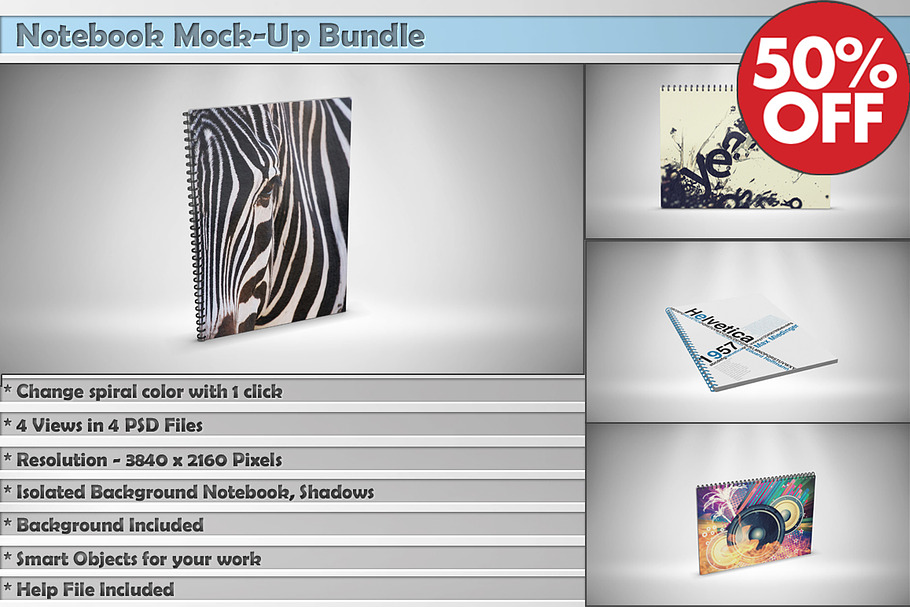 Notebook MockUp Bundle in Mockup Templates - product preview 8