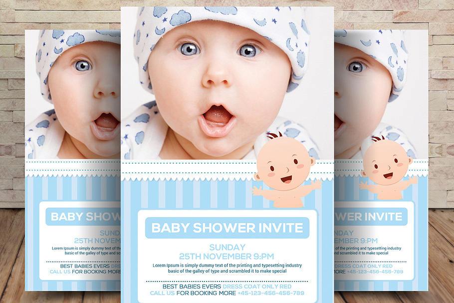 Baby Shower Invitation Templates in Flyer Templates - product preview 8