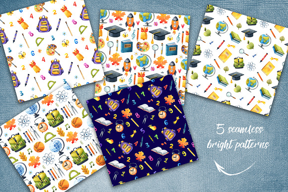 Back to school-watercolor set in Illustrations - product preview 3