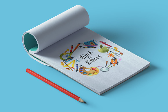 Back to school-watercolor set in Illustrations - product preview 4