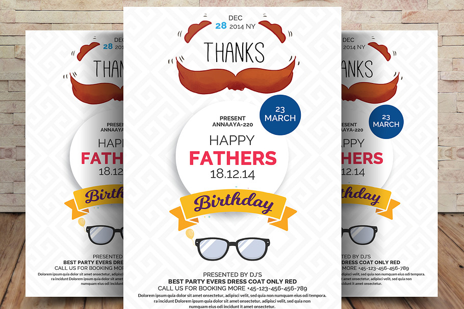 Happy Fathers Day Flyer Template in Flyer Templates - product preview 8
