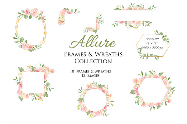 Frames & Wreaths Clipart -Allure Set