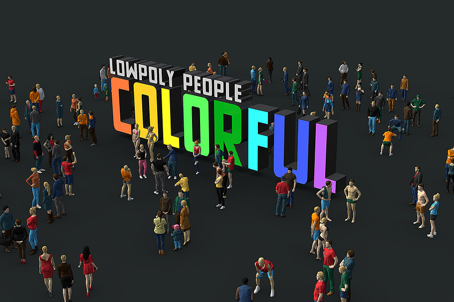 Lowpoly People Colorful in People - product preview 1