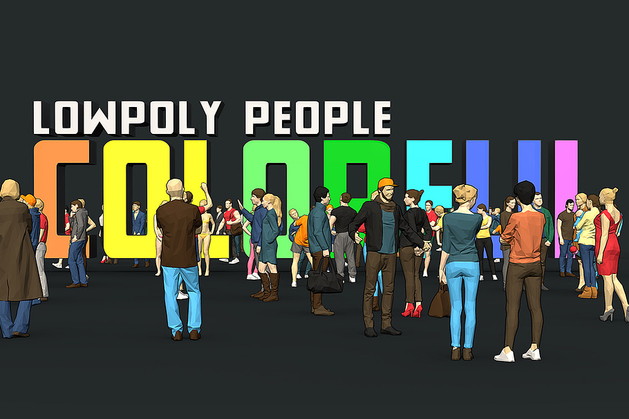 Lowpoly People Colorful in People - product preview 2