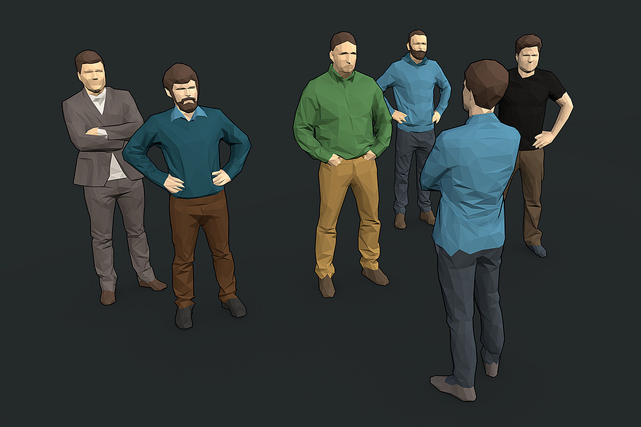 Lowpoly People Colorful in People - product preview 18