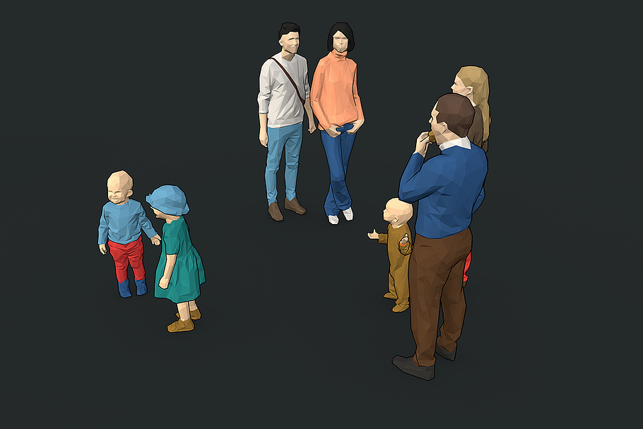 Lowpoly People Colorful in People - product preview 21