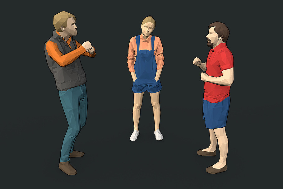 Lowpoly People Colorful in People - product preview 22