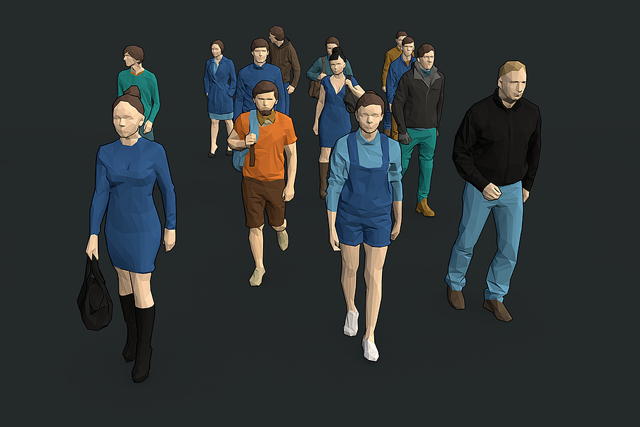 Lowpoly People Colorful in People - product preview 23