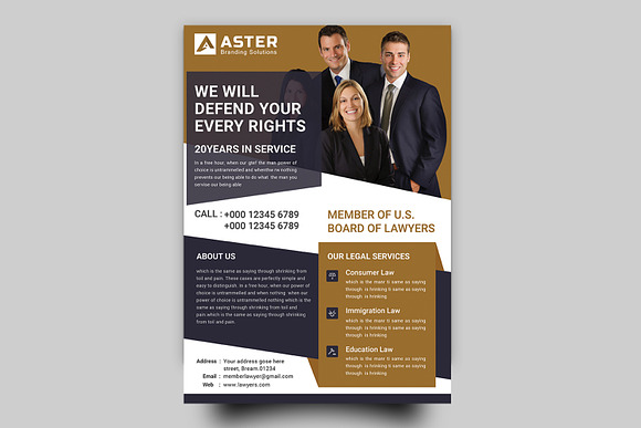 Lawyer Firm Flyer in Flyer Templates - product preview 1
