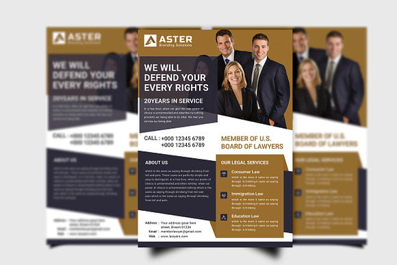 Lawyer Firm Flyer in Flyer Templates - product preview 3