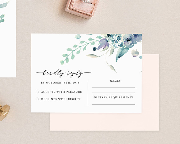 Floral Wedding Invitation Suite in Templates - product preview 2