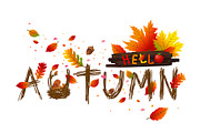 Autumn leaves card design