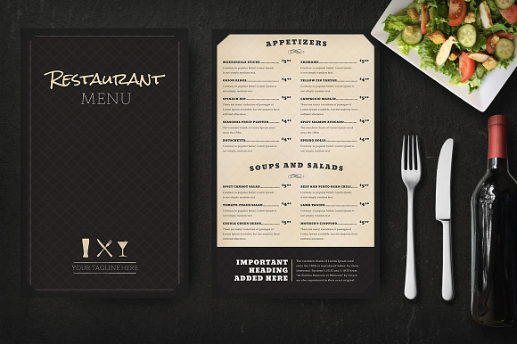Restaurant Menu Mockup in Print Mockups - product preview 1