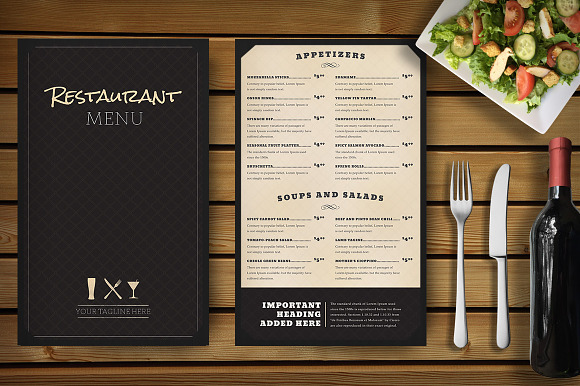 Restaurant Menu Mockup in Print Mockups - product preview 2
