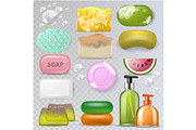 Soap vector hygiene soft-soap and