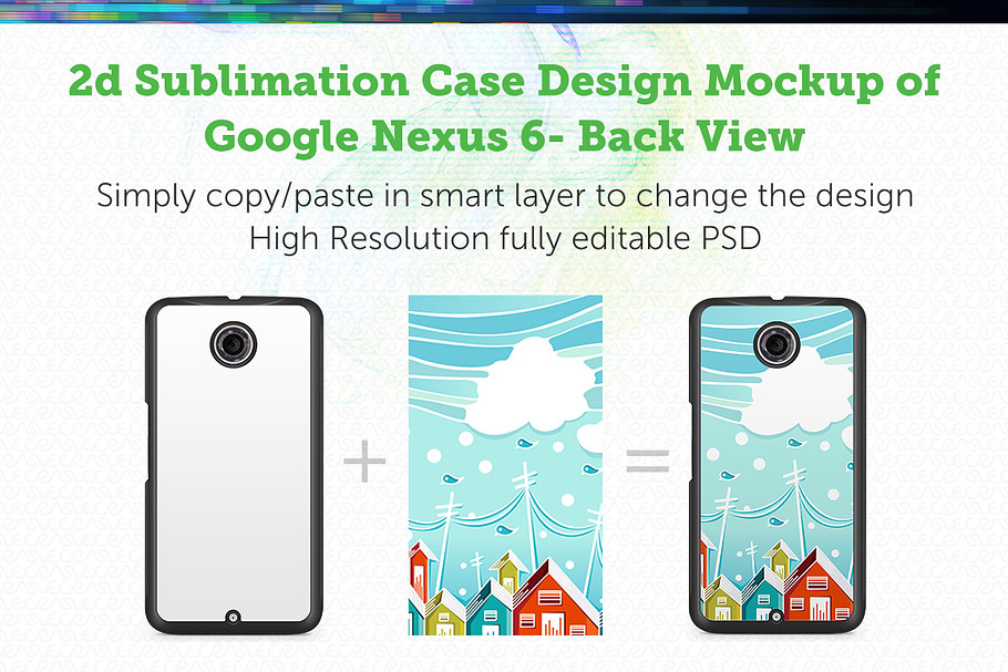 Google Nexus 6 2d Sublimation Mockup