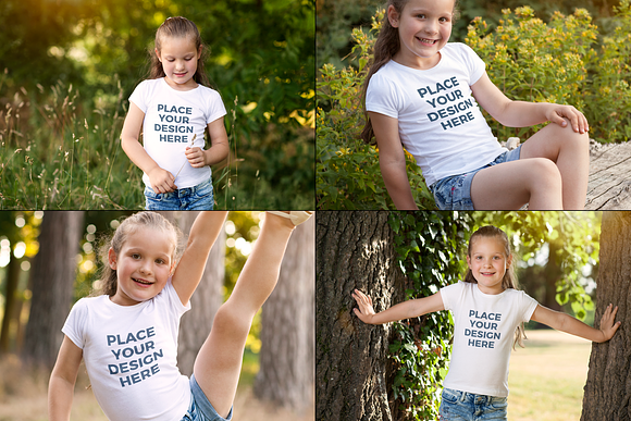 Girls T-shirt Mock-up in Product Mockups - product preview 3