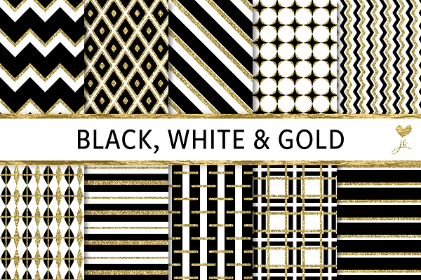 Black, White and Gold Textures
