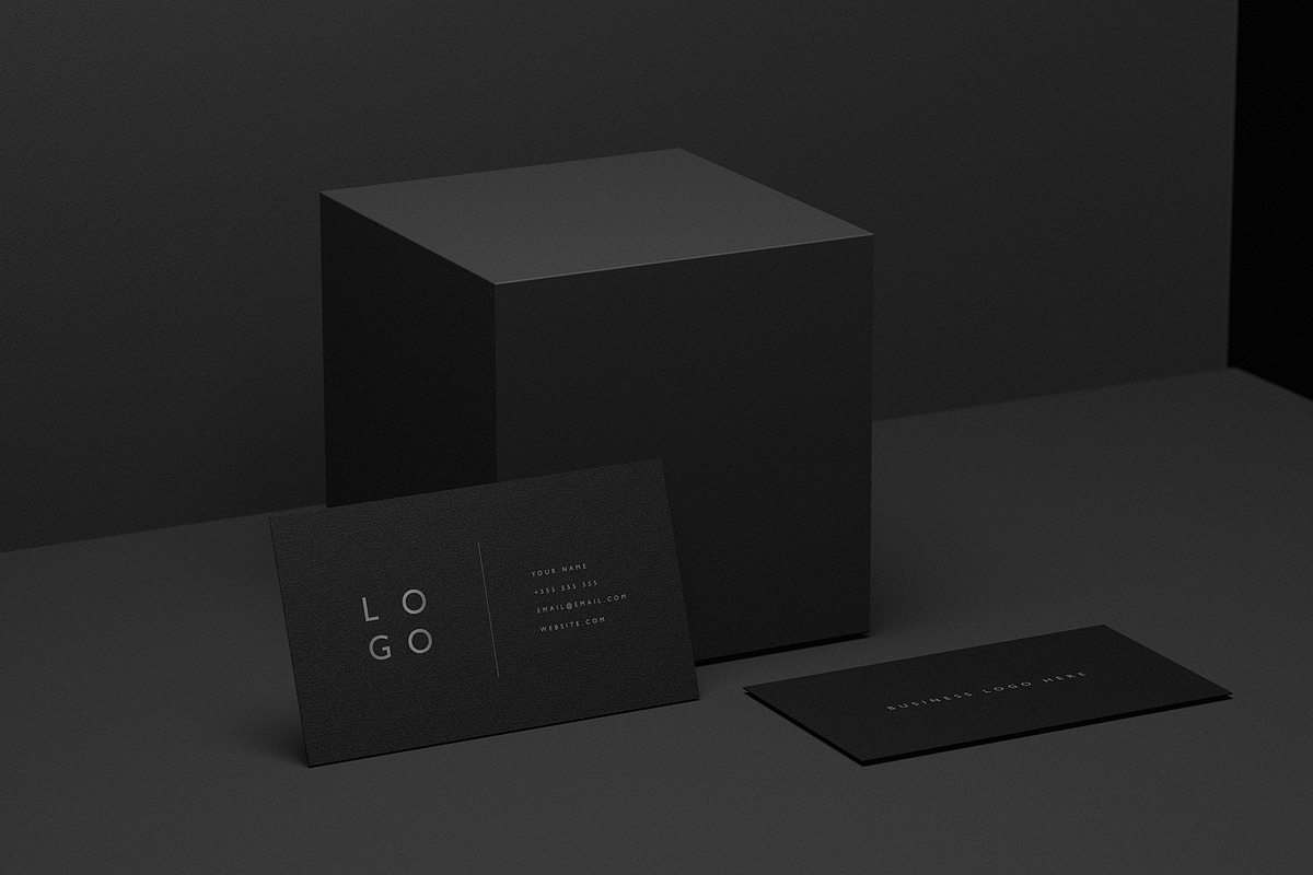 Mockup Pack - Black Business Cards in Print Mockups - product preview 8