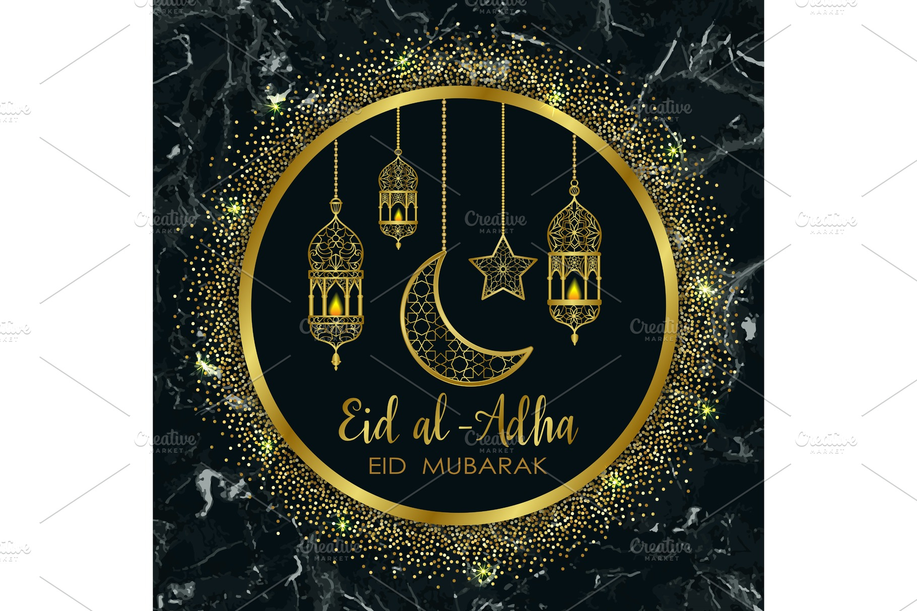 Eid al Adha Marble Template | Custom-Designed Illustrations ~ Creative ...