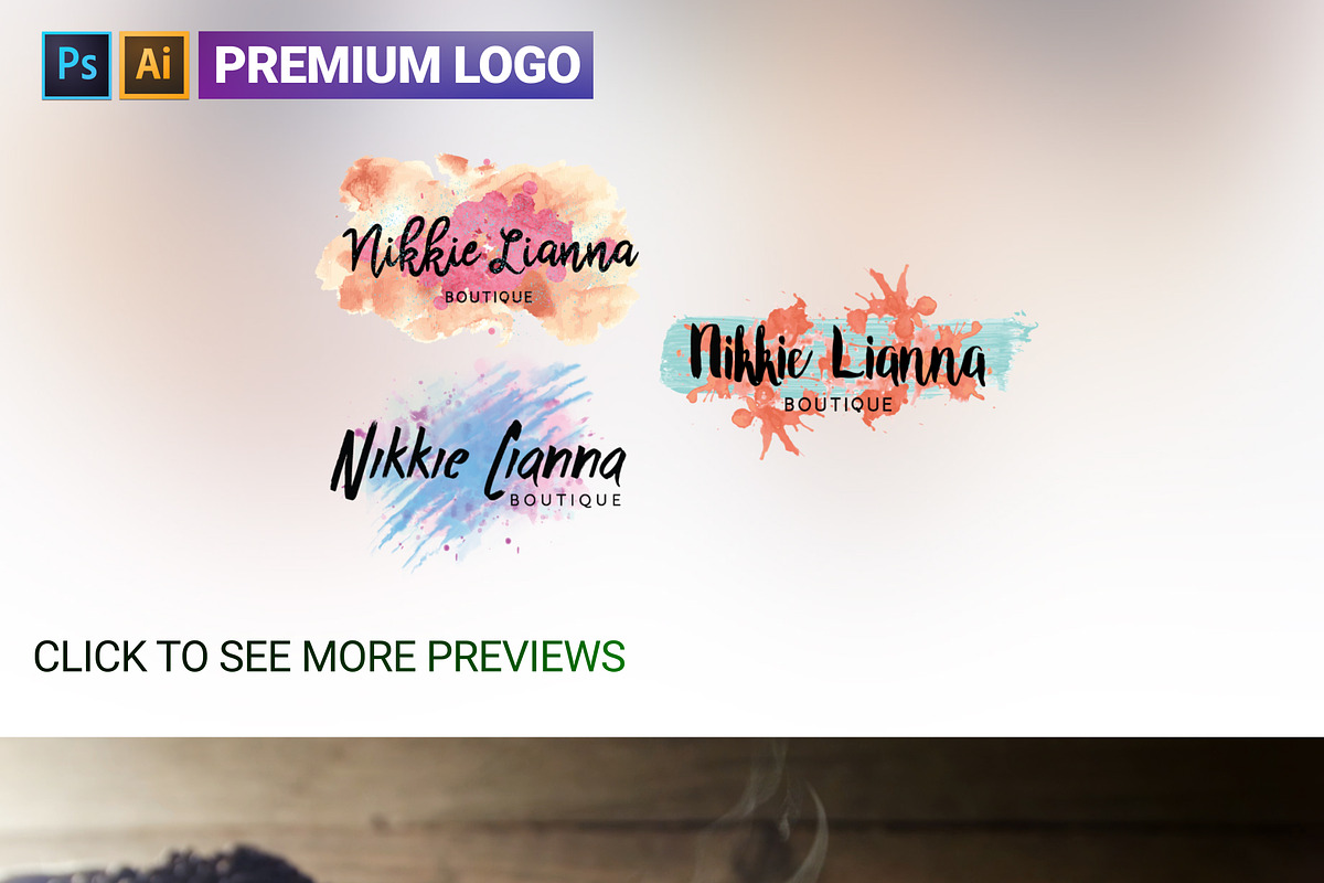 3 Watercolor Fashion Logos in Logo Templates - product preview 8