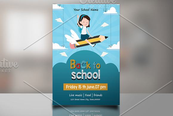 Back To School Party Flyer V835 in Flyer Templates - product preview 1