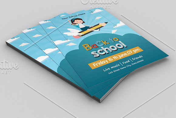 Back To School Party Flyer V835 in Flyer Templates - product preview 3