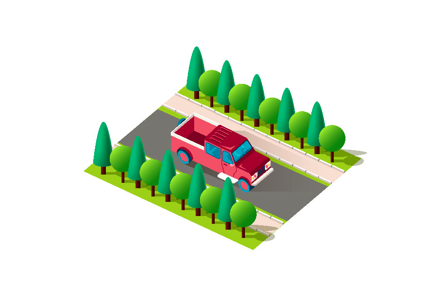Isometric front right view pickup 