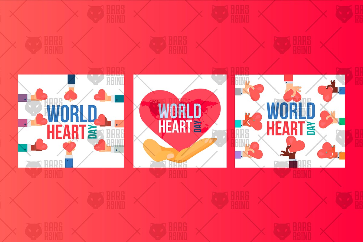 World Heart Day Banners in Illustrations - product preview 8