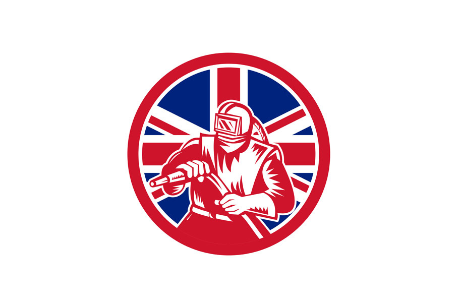 British Sandblaster Union Jack Flag