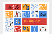 Oil industry infographic concept