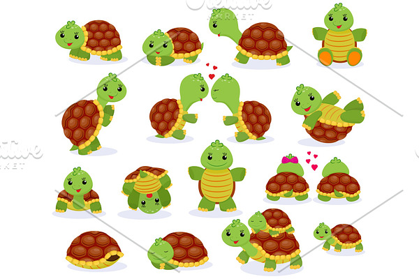 Turtle vector cartoon seaturtle