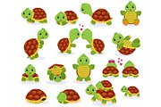 Turtle vector cartoon seaturtle