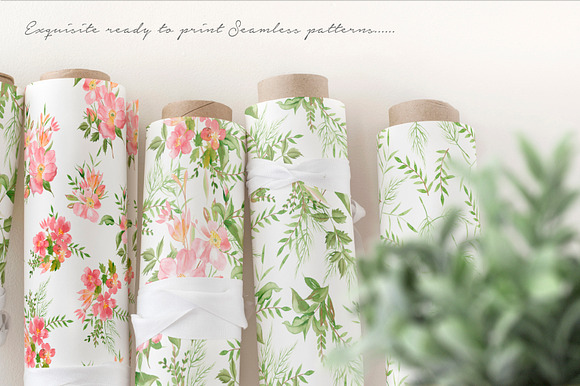 Watercolor Florals #01 in Patterns - product preview 5
