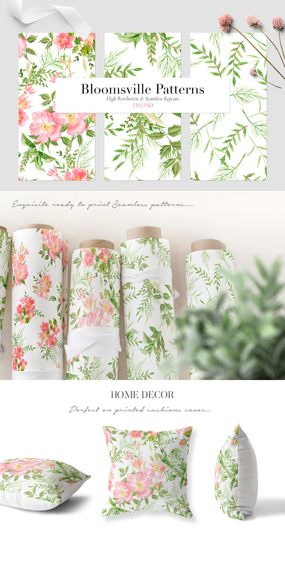 Watercolor Florals #01 in Patterns - product preview 7